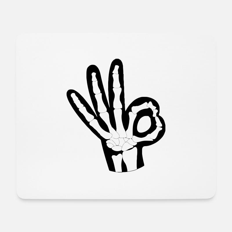 OK Knochen - Mousepad (Querformat) - Weiß