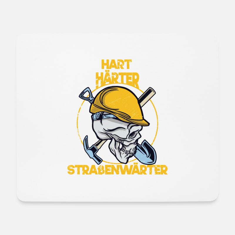 hart härter straßenwärter Straßenbau Bauarbeiter - Mousepad (Querformat) - Weiß