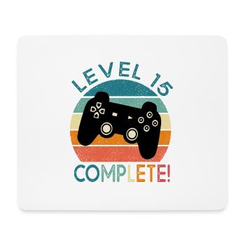 Birthday 15 years gamer level 15 gift 15 years - Mouse Pad (horizontal) - white - Front