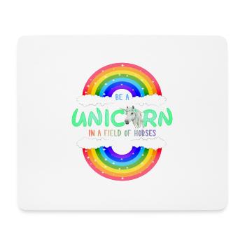 Sei ein Regenbogen Einhorn | einhornshirt - Mousepad (Querformat) - Weiß - Vorne