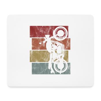 Bobber Motorradfahrer Biker Retro Motorrad Chopper - Mousepad (Querformat) - Weiß - Vorne