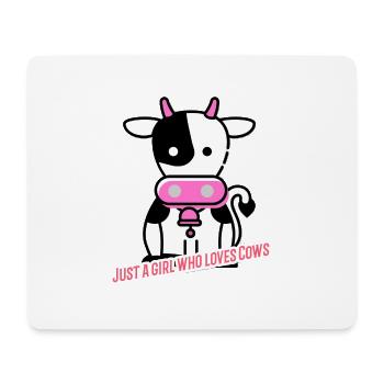 Nur ein Mädchen, das Kühe liebt - Mousepad (Querformat) - Weiß - Vorne