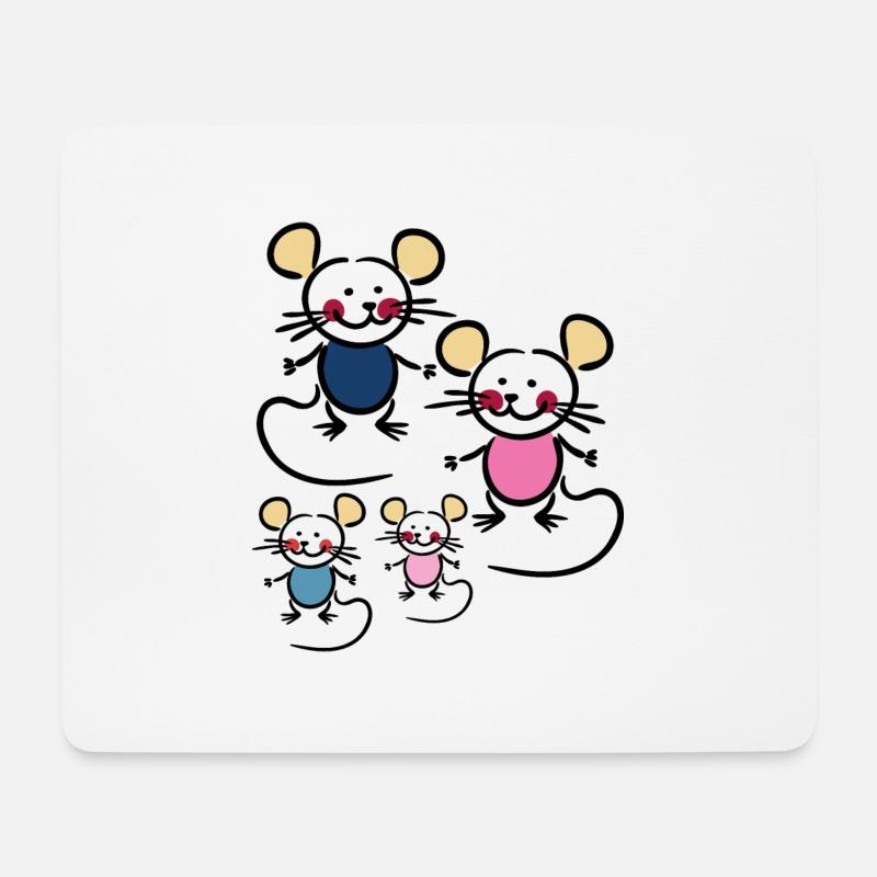 Familie mit zwei Kindern - Mousepad (Querformat) - Weiß