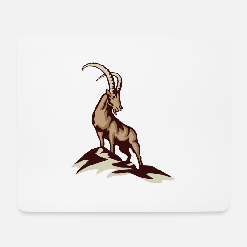 Steinbock aus den Berchtesgadener Alpen - Mousepad (Querformat) - Weiß