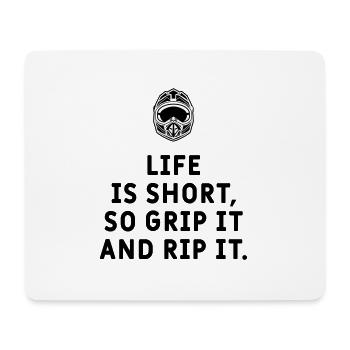 Motocross - Life is short! - Mousepad (Querformat) - Weiß - Vorne