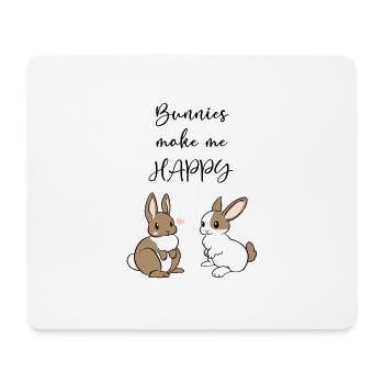 Lapin amour Lapin Love Doux Idée de cadeau - Tapis de souris (format paysage) - blanc - Devant