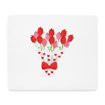 Bouquet de fleurs - Tapis de souris (format paysage) - blanc - Devant