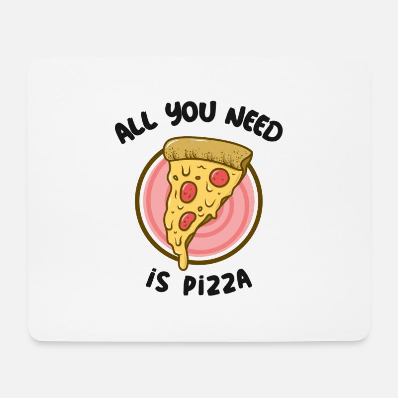 Pizza Pizza - Mousepad (Querformat) - Weiß