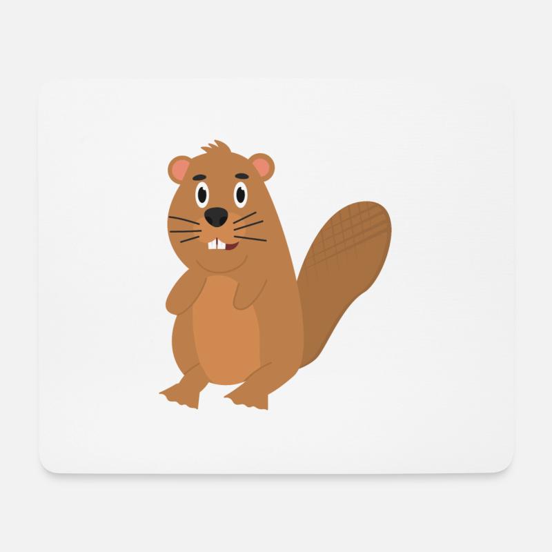 Biber - Mousepad (Querformat) - Weiß