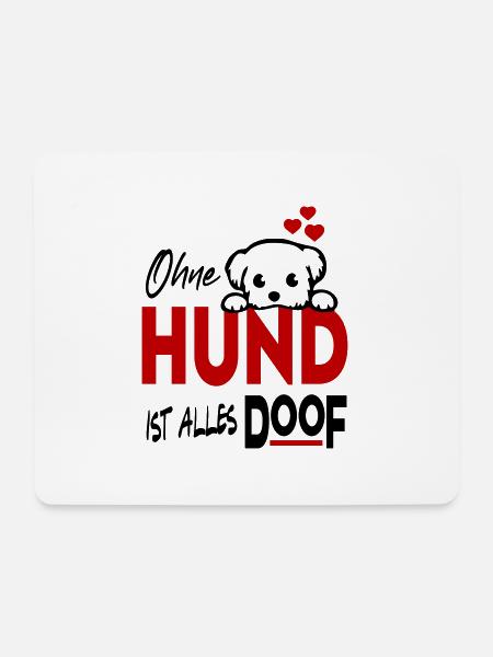 Hund Hundeliebhaber Dogs I Love Gassi gehen - Mousepad (Querformat) - Weiß