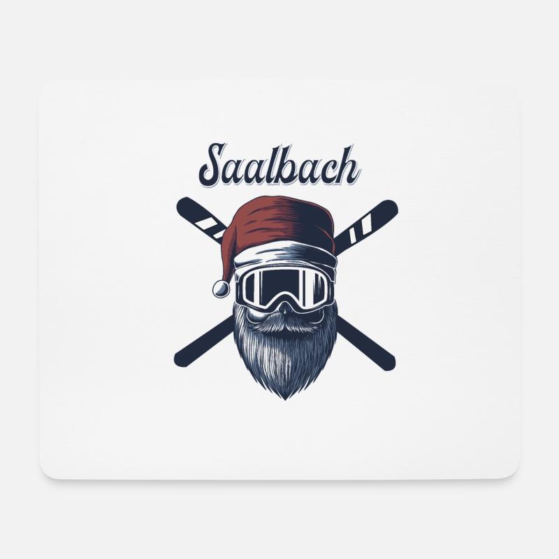 Saalbach Hinterglemm Skiurlaub Skipiste - Mousepad (Querformat) - Weiß
