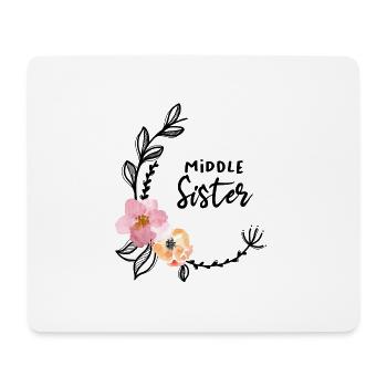 Blumenranke Mittlere Schwester - Mousepad (Querformat) - Weiß - Vorne