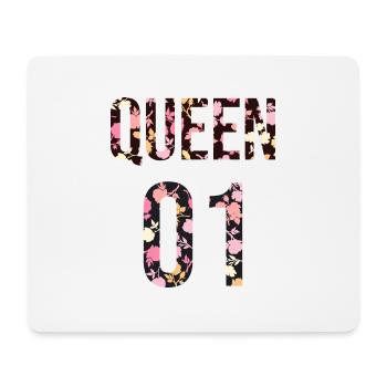 Queen King Queen Couple Outfit Floral Pattern - Mouse Pad (horizontal) - white - Front