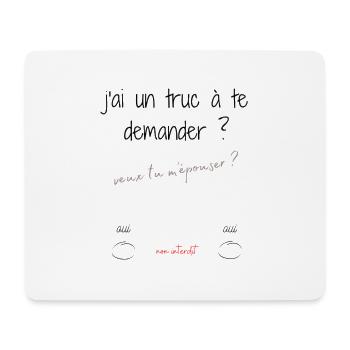 Veux tu m'épouser ? - Tapis de souris (format paysage) - blanc - Devant
