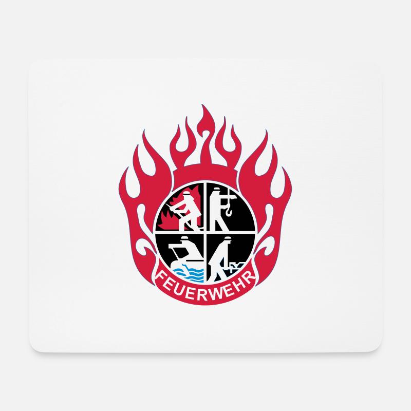 Flamme Feuerwehr Logo mod - Mousepad (Querformat) - Weiß