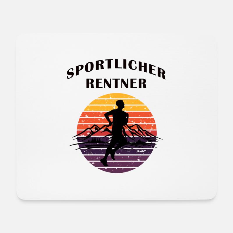 Sportlicher Rentner Jogger - Mousepad (Querformat) - Weiß
