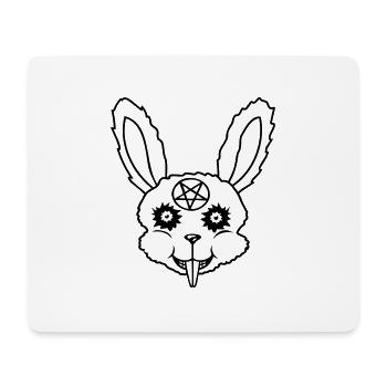 Pentagram Rabbit Satan - Mouse Pad (horizontal) - white - Front