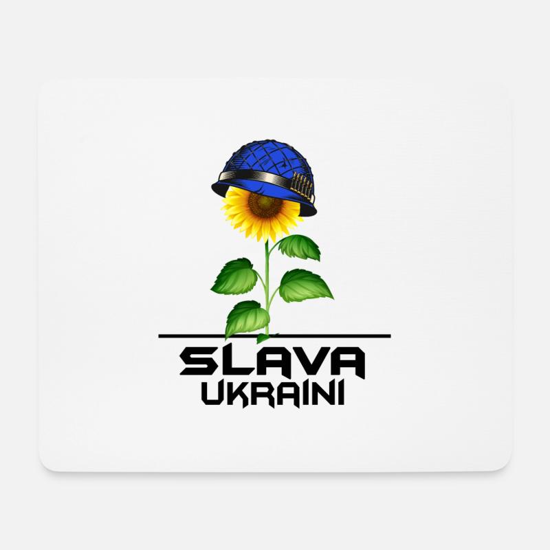 ukraine sonnenblume slava ukraini blau-gelb - Mousepad (Querformat) - Weiß
