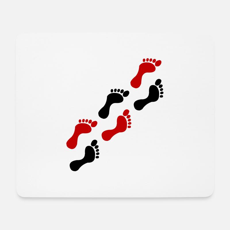 Fußspuren - Mousepad (Querformat) - Weiß