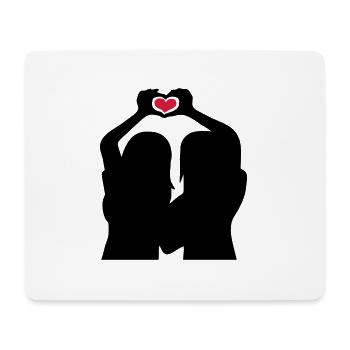 Handherz Silhouette Girlfriends - Mouse Pad (horizontal) - white - Front