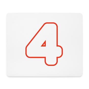 4 number symbol - Mouse Pad (horizontal) - white - Front