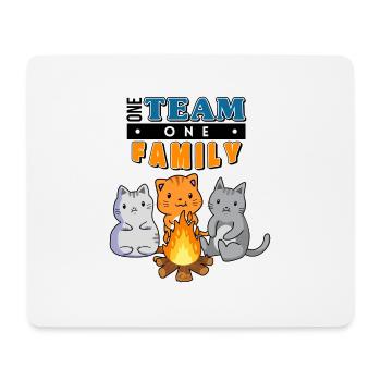 équipe famille chat camping enterrement de vie de jeune fille animal - Tapis de souris (format paysage) - blanc - Devant