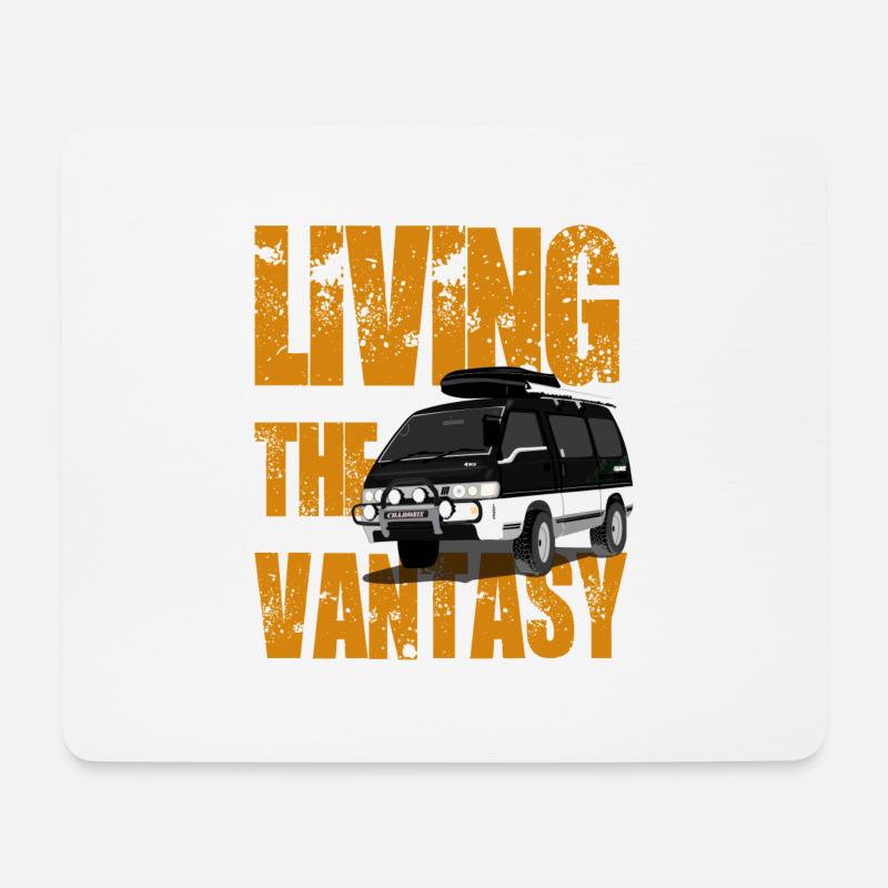 Living the Vantasy - Van Camping Camper - Mousepad (Querformat) - Weiß