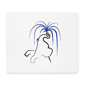 L’éléphant éclabousse l’eau de la trompe - Choisissez la couleur - Tapis de souris (format paysage) - blanc - Devant