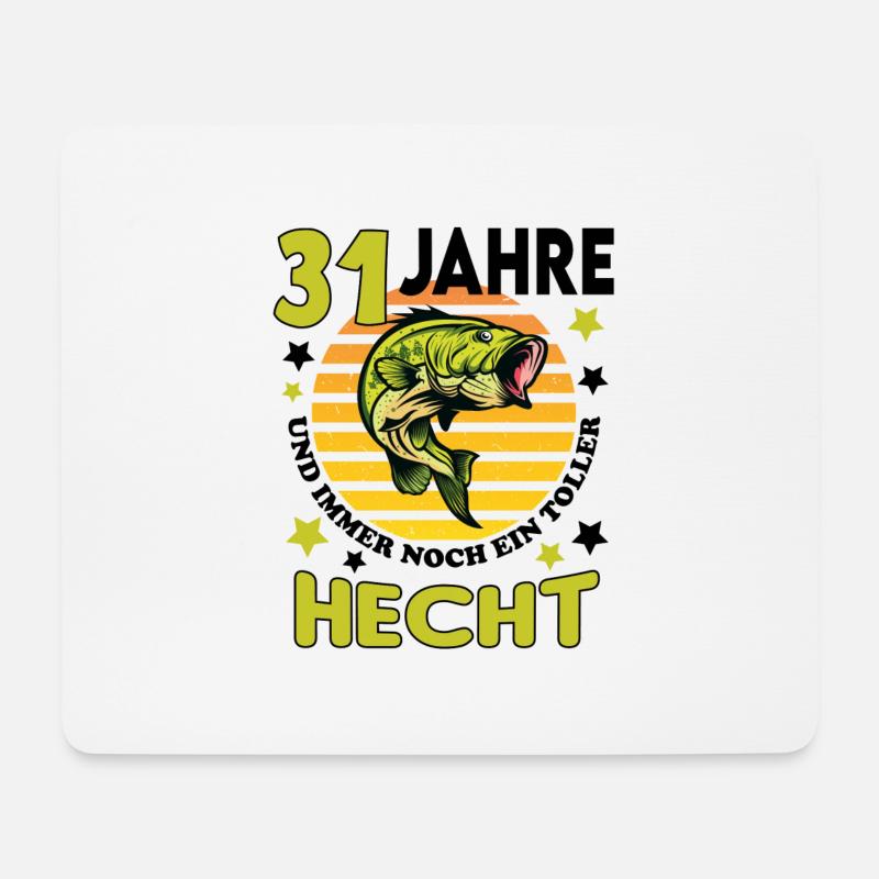 Geburtstag Toller Hecht Alter Jahre 31 - Mousepad (Querformat) - Weiß