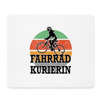Fahrradfahrerin Fahrradkurierin - Mousepad (Querformat) - Weiß - Vorne