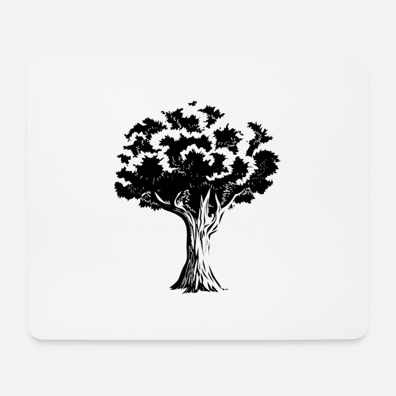 Baum - Mousepad (Querformat) - Weiß