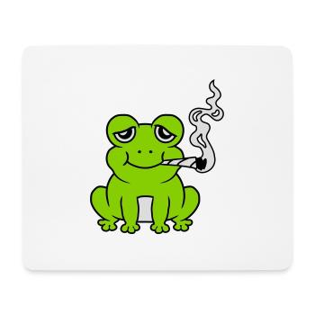 Stoned Weed Joint Frog - Mouse Pad (horizontal) - white - Front