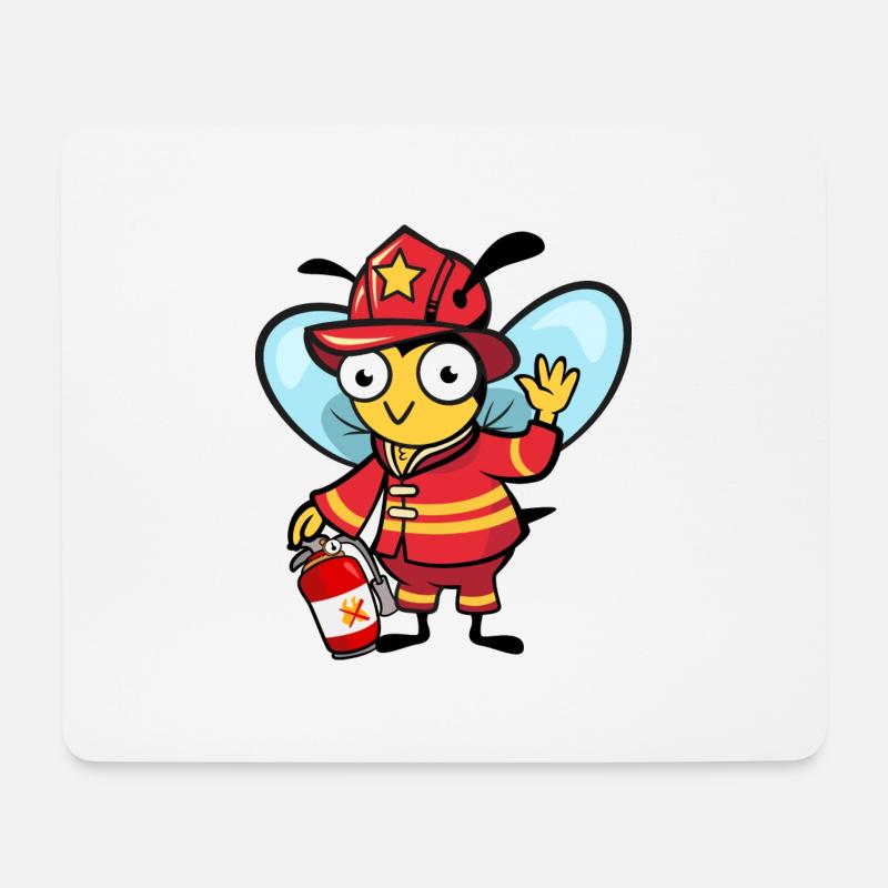 Fire brigade bee - Mouse Pad (horizontal) - white