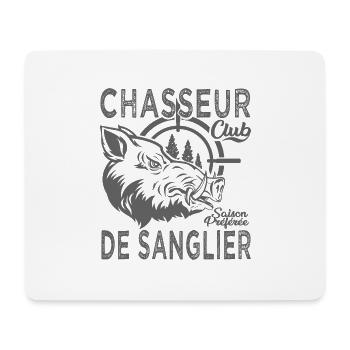 Chassé chasseur de sanglier cadeau cool chasse - Tapis de souris (format paysage) - blanc - Devant