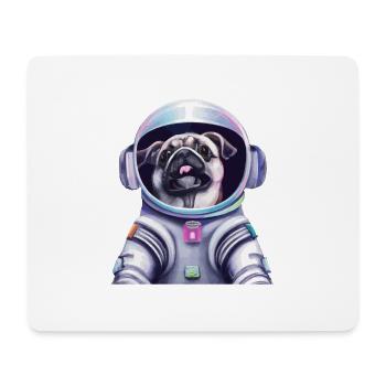 Mops Hund im Raumanzug Lustige Geschenkidee - Mousepad (Querformat) - Weiß - Vorne