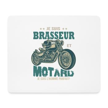 motard parfait brasseur parfait bière - Tapis de souris (format paysage) - blanc - Devant