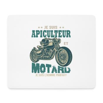 motard parfait apiculteur parfait abeille - Tapis de souris (format paysage) - blanc - Devant