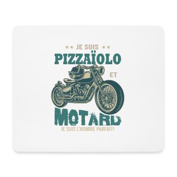 motard parfait pizzaïolo parfait - Tapis de souris (format paysage) - blanc - Devant