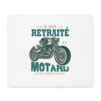 motard parfait retraité parfait retraite - Tapis de souris (format paysage) - blanc - Devant