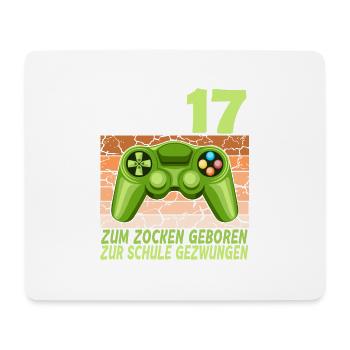 17. Geburtstag Gamer zur Schule gezwungen - Mousepad (Querformat) - Weiß - Vorne