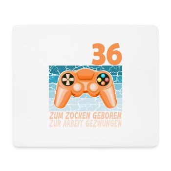 36. Geburtstag Gamer zur Arbeit gezwungen - Mousepad (Querformat) - Weiß - Vorne