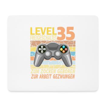 35. Geburtstag Gamer zur Arbeit gezwungen - Mousepad (Querformat) - Weiß - Vorne