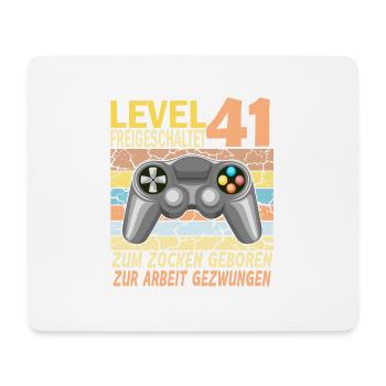 41. Geburtstag Gamer zur Arbeit gezwungen - Mousepad (Querformat) - Weiß - Vorne