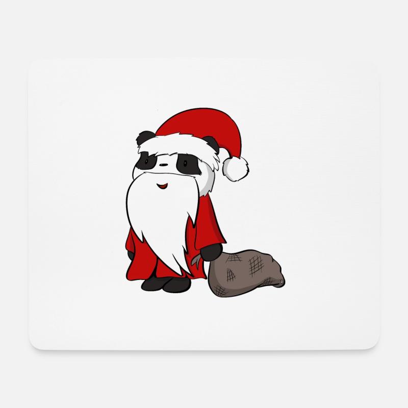 Xmas Pandas Santa - Mousepad (Querformat) - Weiß