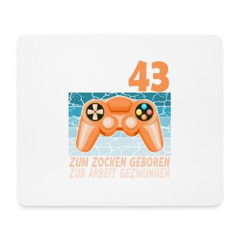 43. Geburtstag Gamer zur Arbeit gezwungen - Mousepad (Querformat) - Weiß - Vorne