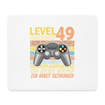 49. Geburtstag Gamer zur Arbeit gezwungen - Mousepad (Querformat) - Weiß - Vorne