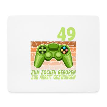 49. Geburtstag Gamer zur Arbeit gezwungen - Mousepad (Querformat) - Weiß - Vorne