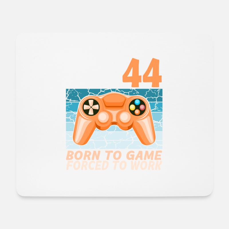 44. Geburtstag Gamer Videospiele - Mousepad (Querformat) - Weiß