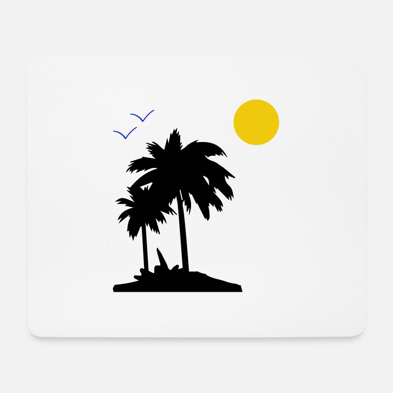 Palmen - Mousepad (Querformat) - Weiß