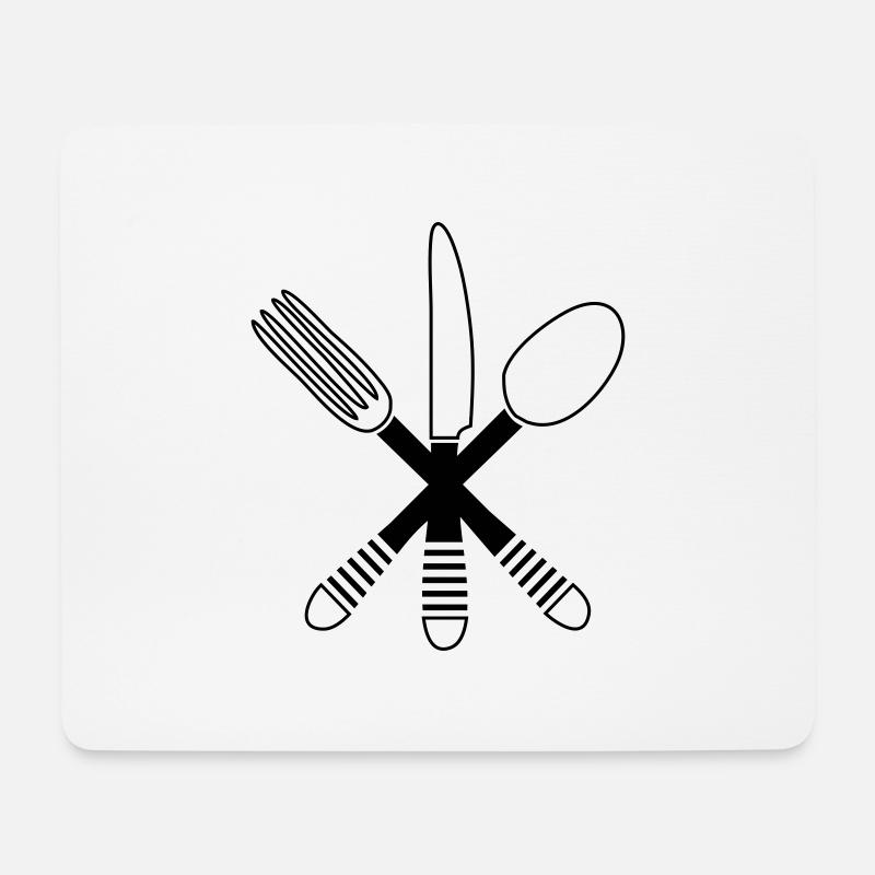 Besteck - Mousepad (Querformat) - Weiß